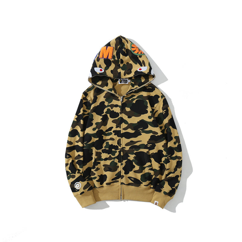 A Bathing Ape Color Camo Shark Full Zip Hoodie