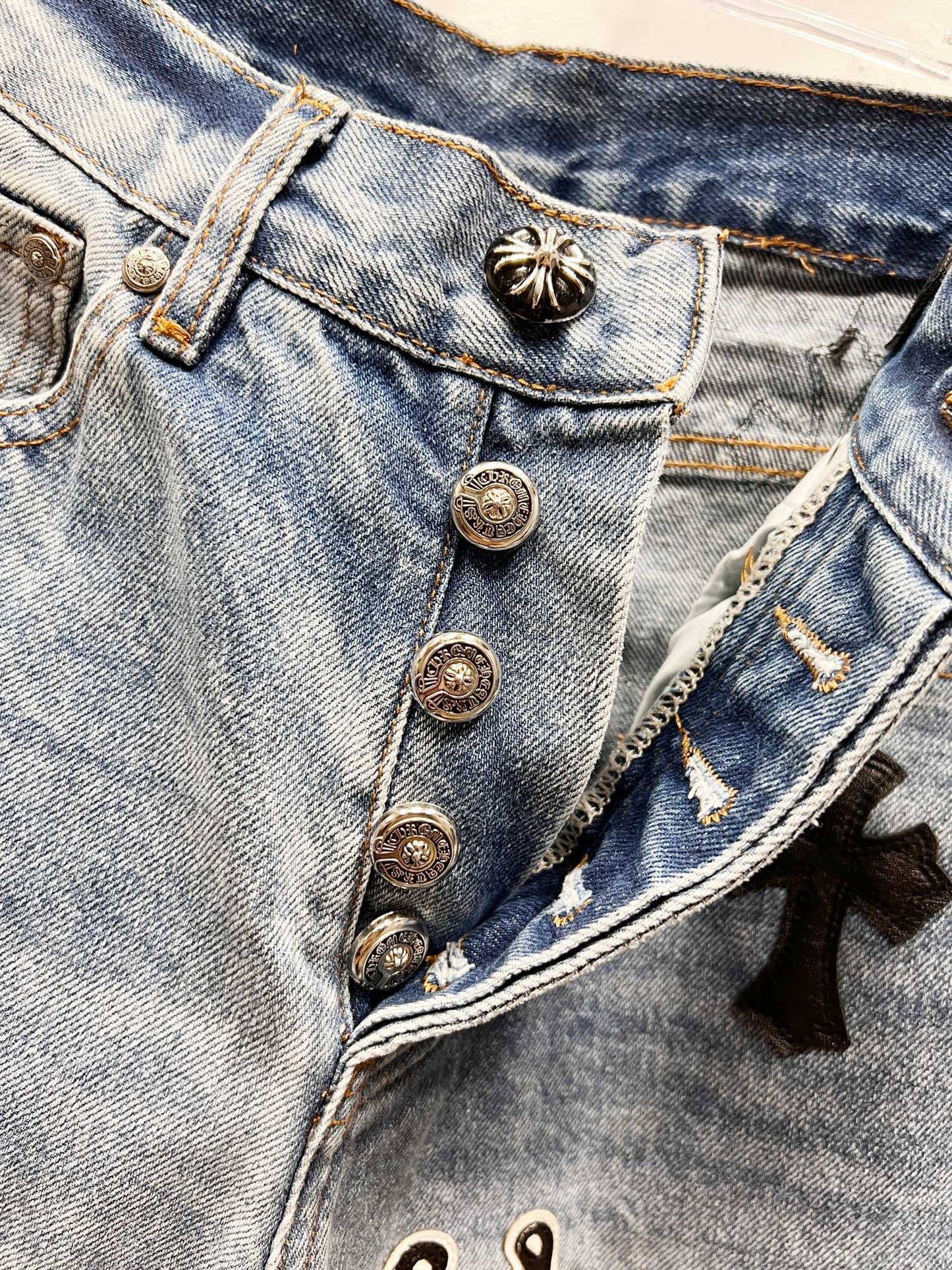 Chrome Hearts Matty Boy Sex Records Cross Patch Jeans