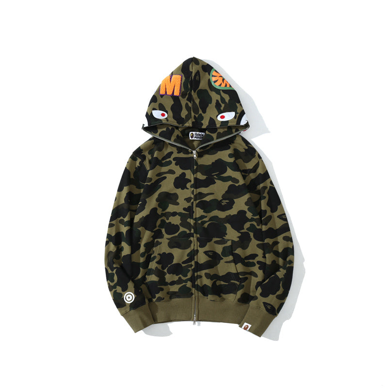 A Bathing Ape Color Camo Shark Full Zip Hoodie