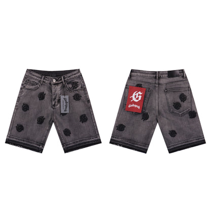 Godspeed Embordered Denim Shorts