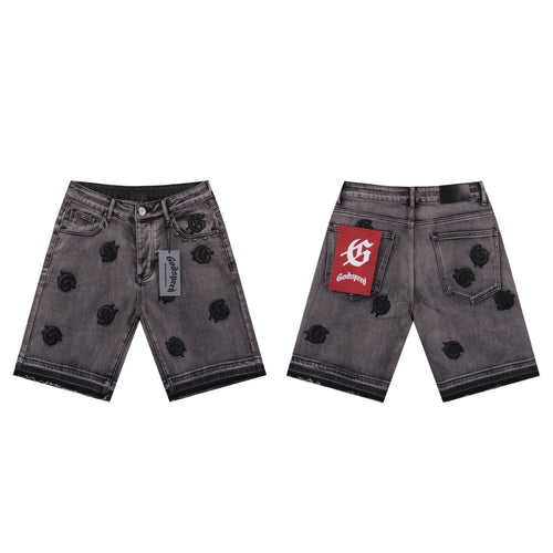 Godspeed Embordered Denim Shorts