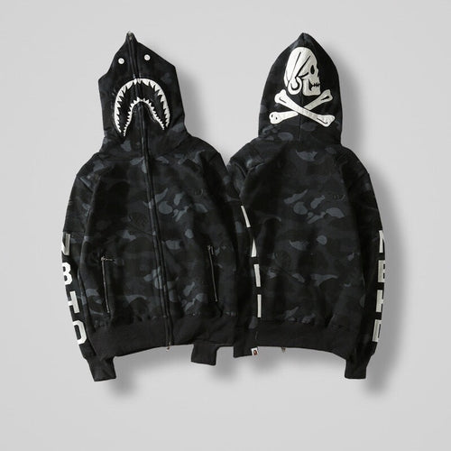 Bape x Nbhd Dark Skull Shark Hoodie