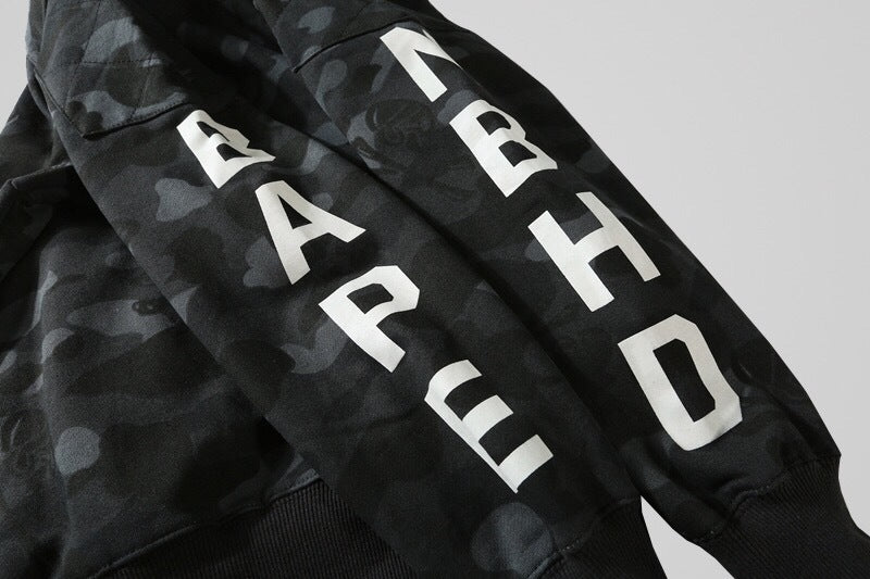 Bape x Nbhd Dark Skull Shark Hoodie