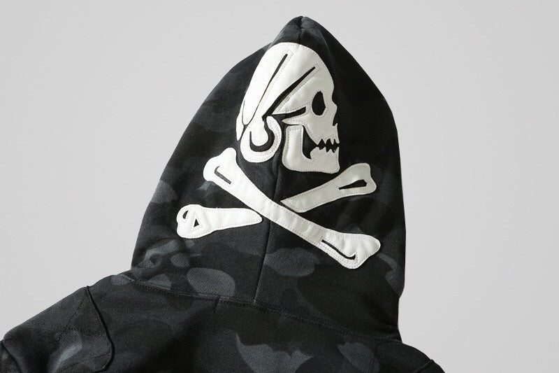 Bape x Nbhd Dark Skull Shark Hoodie