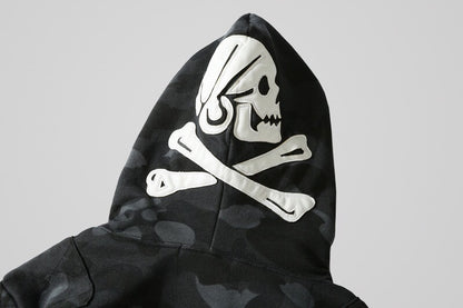 Bape x Nbhd Dark Skull Shark Hoodie