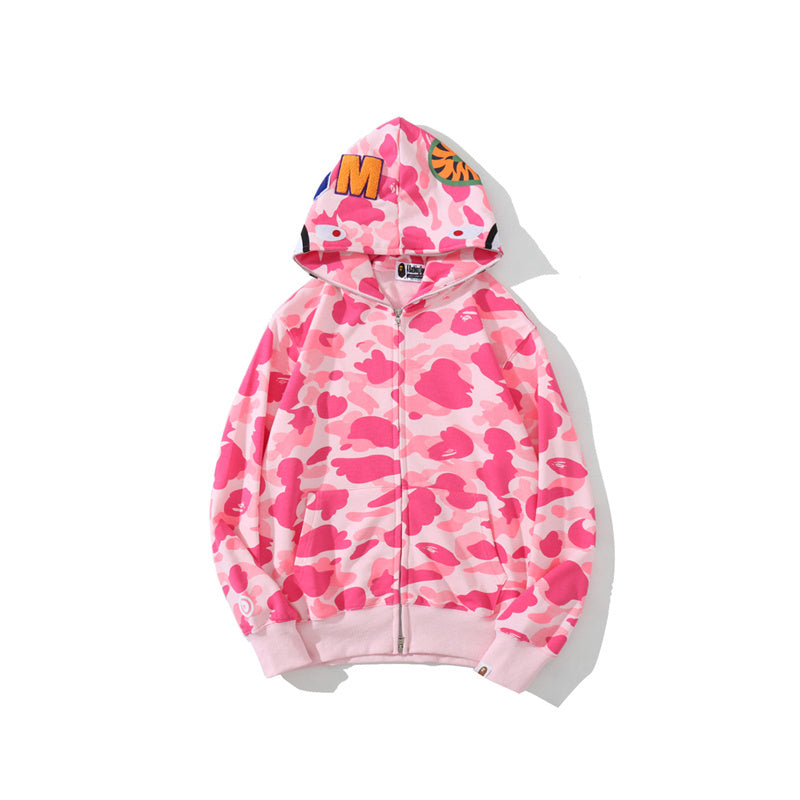 A Bathing Ape Color Camo Shark Full Zip Hoodie