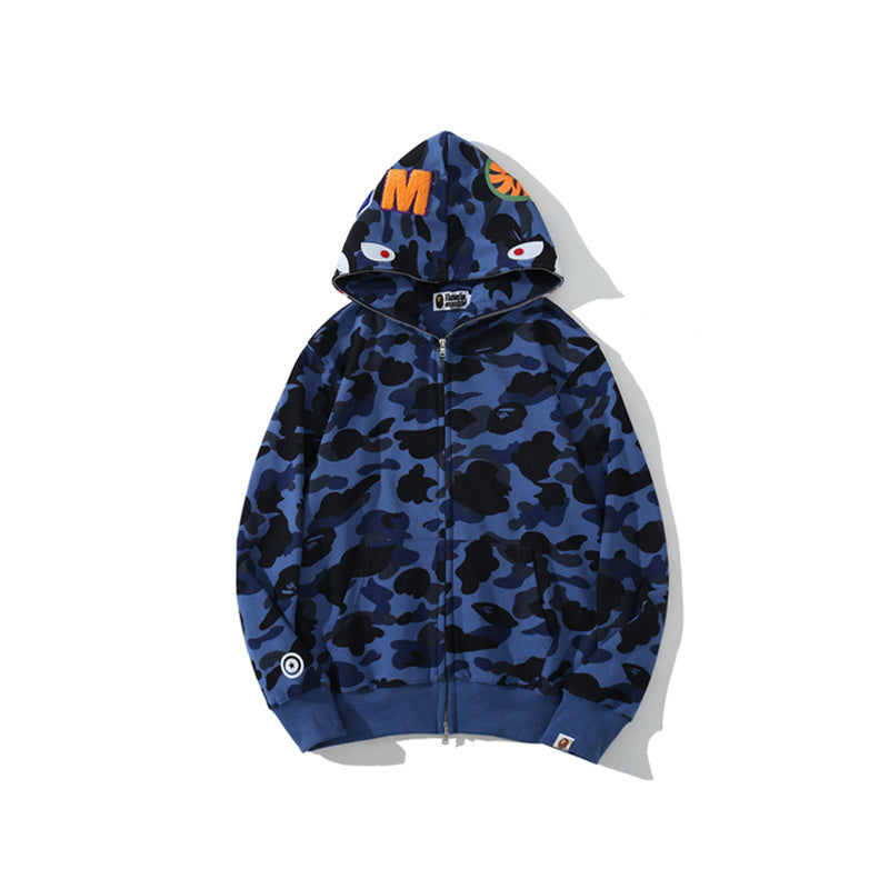 A Bathing Ape Color Camo Shark Full Zip Hoodie