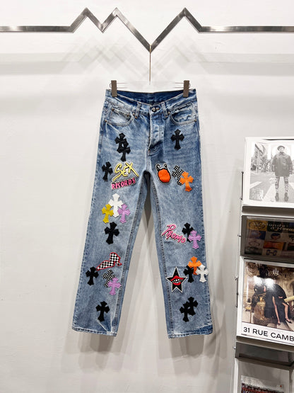 Chrome Hearts Matty Boy Sex Records Cross Patch Jeans