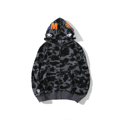 A Bathing Ape Color Camo Shark Full Zip Hoodie