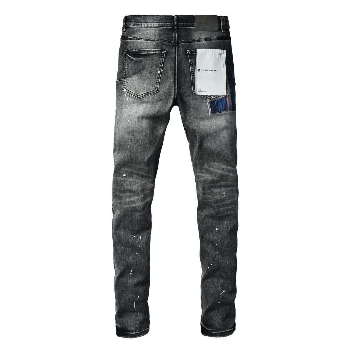 Purple Brand Black Acid Wash Distressed Slim Jeans