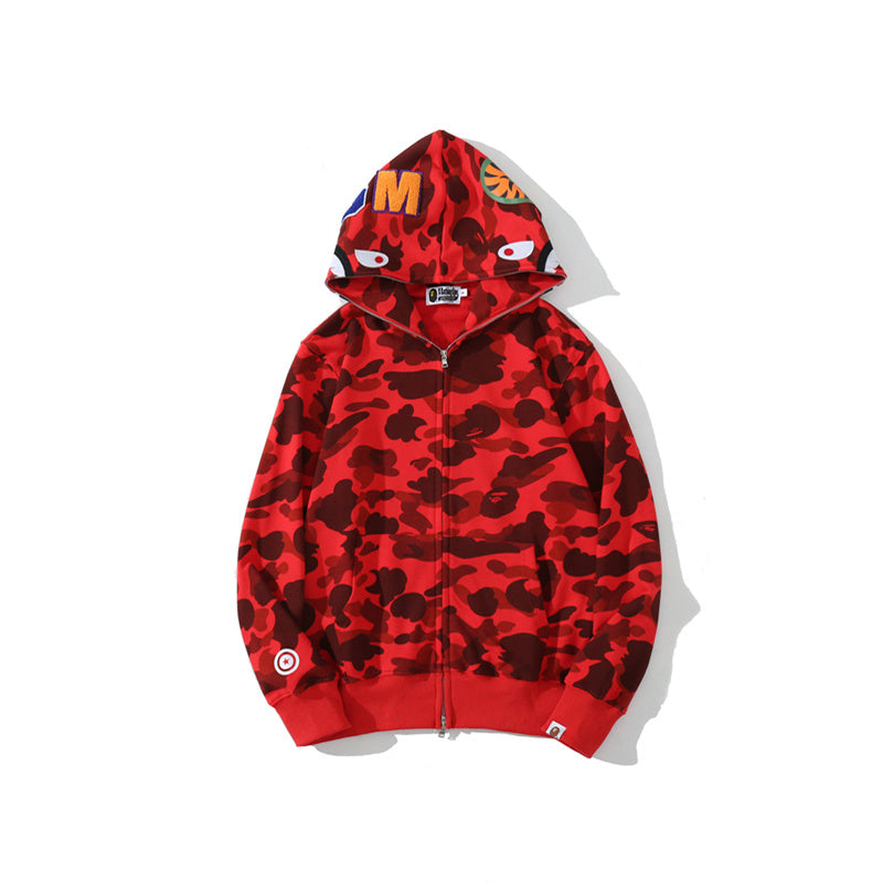 A Bathing Ape Color Camo Shark Full Zip Hoodie