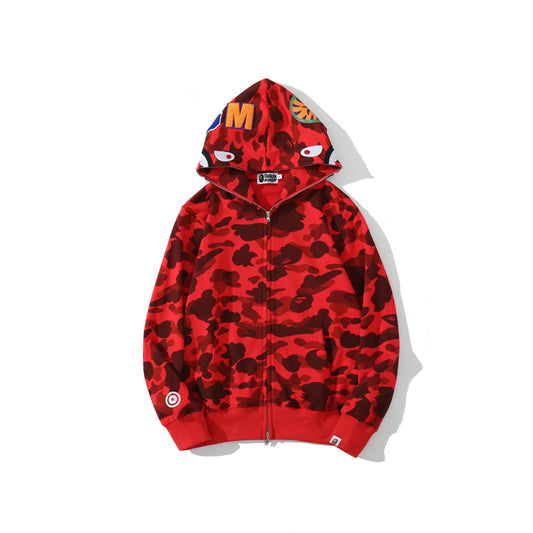 A Bathing Ape Color Camo Shark Full Zip Hoodie