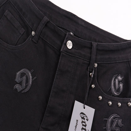 Godspeed Embordered Denim Shorts