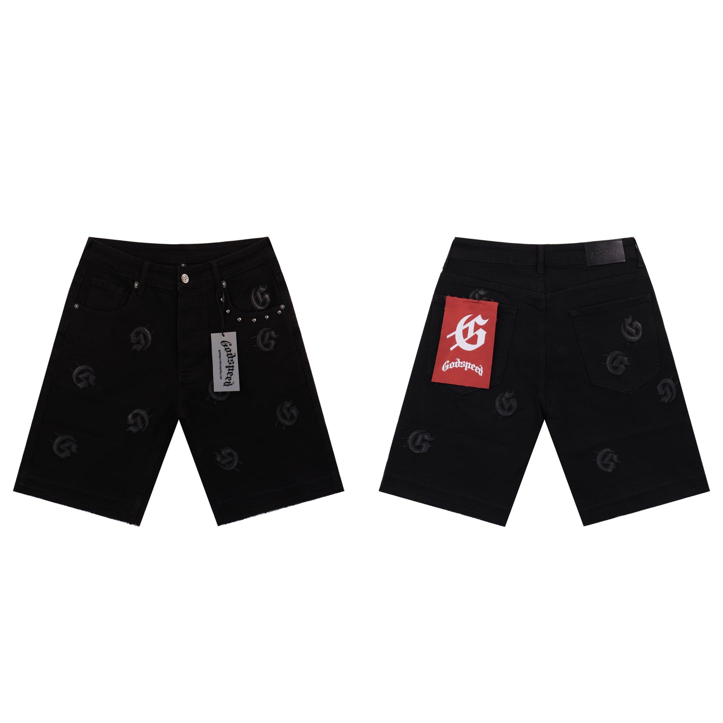 Godspeed Embordered Denim Shorts