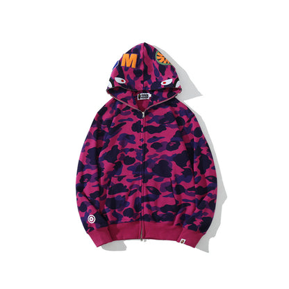 A Bathing Ape Color Camo Shark Full Zip Hoodie